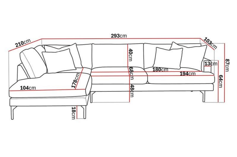 Menard 4-sits L Soffa Manchester med Schäslong Vänster - Ljus Beige / Natur - Möbler - Soffa - Divansoffor & schäslongsoffa