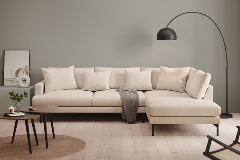 Menard 4-sits L Soffa med Schäslong Höger - Ljus Beige / Natur - Möbler - Soffa - Divansoffor & schäslongsoffa