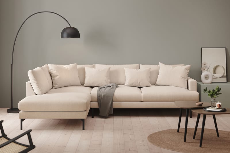 Menard 4-sits L Soffa med Schäslong Vänster - Ljus Beige / Natur - Möbler - Soffa - Divansoffor & schäslongsoffa