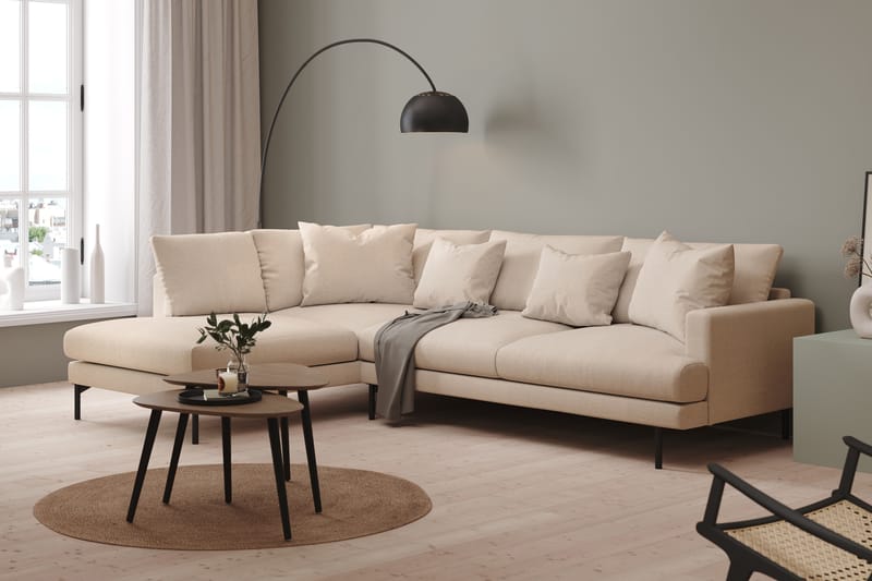 Menard 4-sits L Soffa med Schäslong Vänster - Ljus Beige / Natur - Möbler - Soffa - Divansoffor & schäslongsoffa