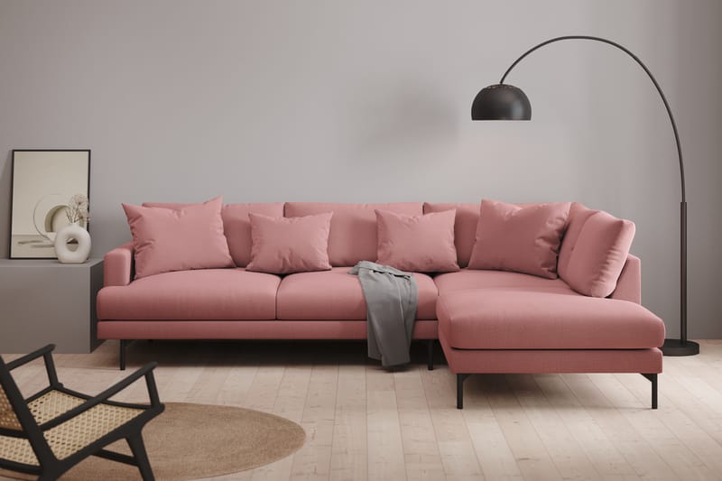 Menard 4-sits Soffa med Schäslong Höger - Rosa - Möbler - Soffa - Divansoffor & schäslongsoffa