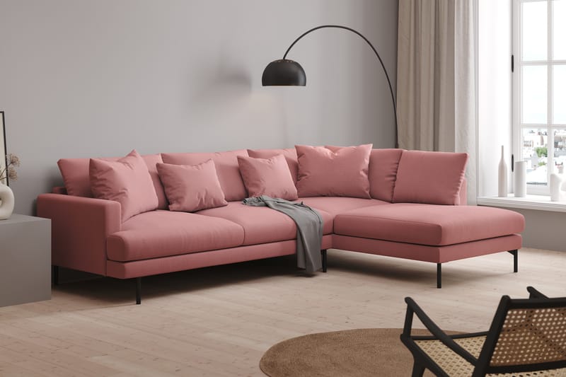 Menard 4-sits Soffa med Schäslong Höger - Rosa - Möbler - Soffa - Divansoffor & schäslongsoffa