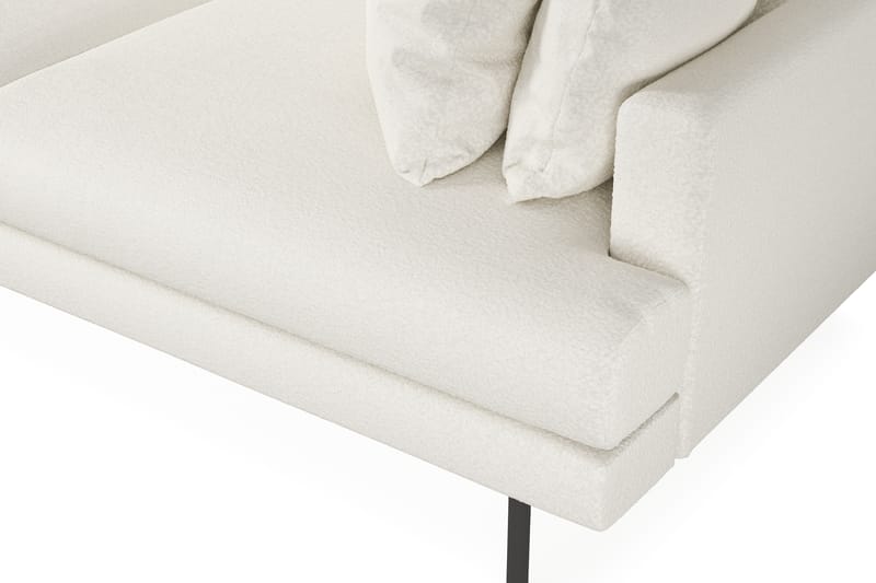 Menard 4-sits Soffa med Schäslong Vänster - Vit Bouclé - Möbler - Soffa - Divansoffor & schäslongsoffa