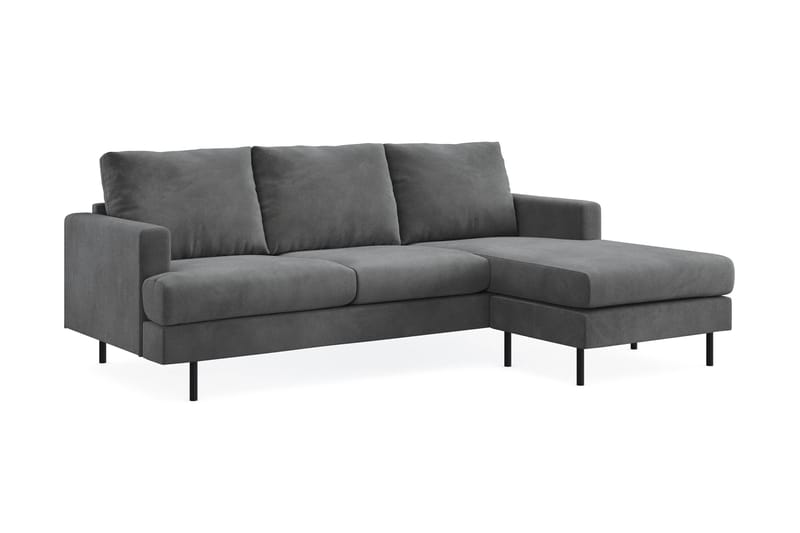 Menard Compact  3-sits Soffa m. Divan Höger - Grå - Möbler - Soffa - Divansoffor & schäslongsoffa