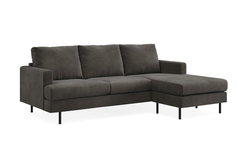 Menard Compact 3-sits Soffa m. Divan Höger - Mörkgrå - Möbler - Soffa - Divansoffor & schäslongsoffa