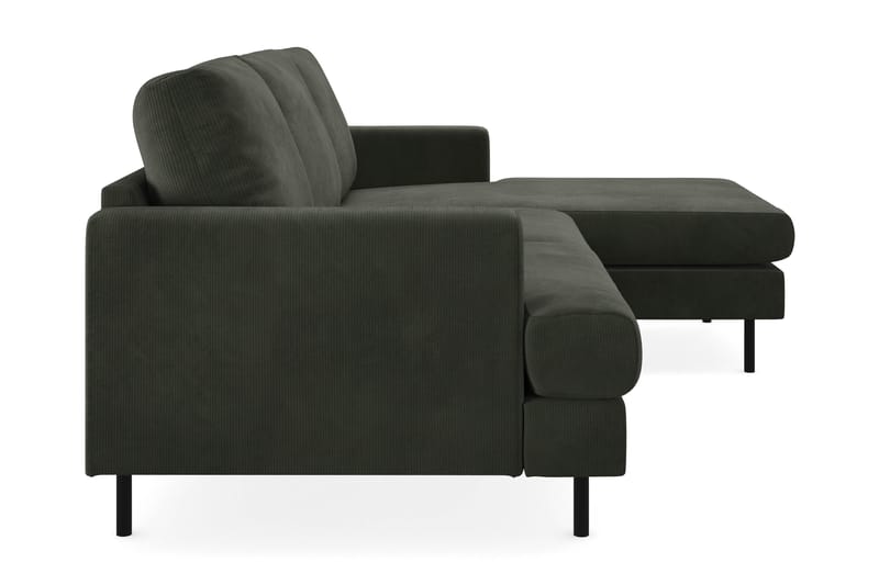 Menard Compact 3-sits Soffa med Divan Höger - Mörkgrön - Möbler - Soffa - Divansoffor & schäslongsoffa