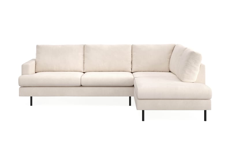 Menard Compact 4-sits Manchester L Soffa med Schäslong höger - Ljus Beige / Vit - Möbler - Soffa - Divansoffor & schäslongsoffa