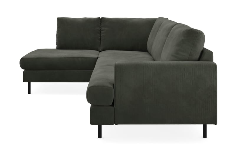 Menard Compact 4-sits Manchester L Soffa med Schäslong Vänster - Mörkgrön - Möbler - Soffa - Divansoffor & schäslongsoffa