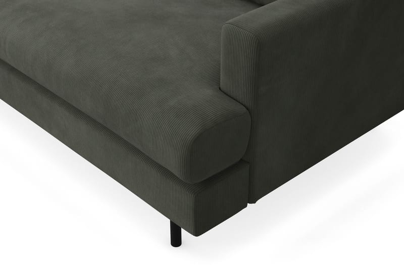 Menard Compact 4-sits Manchester L Soffa med Schäslong Vänster - Mörkgrön - Möbler - Soffa - Divansoffor & schäslongsoffa