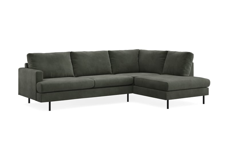 Menard Compact 4-sits Manchester L Soffa Schäslong 4-sits - Mörkgrön - Möbler - Soffa - Divansoffor & schäslongsoffa