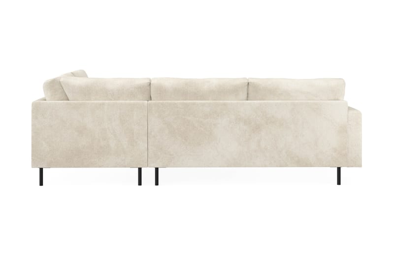 Menard Compact 4-sits Sammet L Soffa med Schäslong höger - Beige / Vit - Möbler - Soffa - Divansoffor & schäslongsoffa