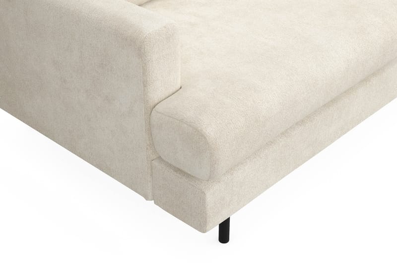 Menard Compact 4-sits Sammet L Soffa med Schäslong höger - Beige / Vit - Möbler - Soffa - Divansoffor & schäslongsoffa