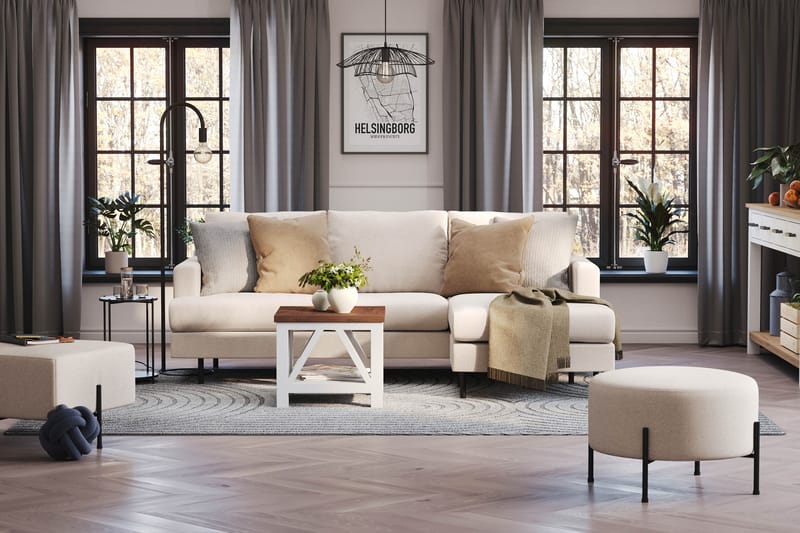 Menard Compact Soffa m. Divan 3-sits - Beige - Divansoffor & schäslongsoffa - Skinnsoffor - 2 sits soffa med divan - 3 sits soffa med divan - 4 sits soffa med divan - Sammetssoffa