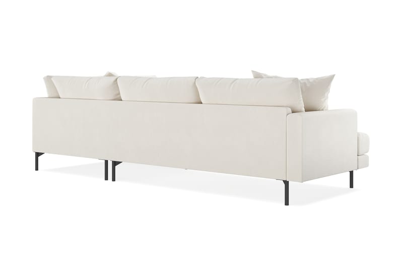 Menard Sammet 4-sits L Soffa med Schäslong Höger - Ljusbeige - Möbler - Soffa - Divansoffor & schäslongsoffa