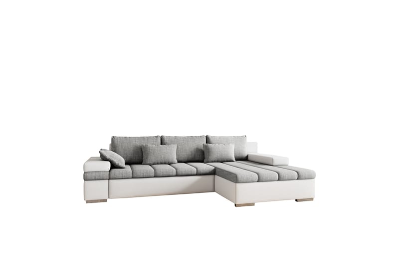 Naoma Soffa med Divan 3-sits - Vit/Ljusgrå - Möbler - Soffa - Divansoffor & schäslongsoffa