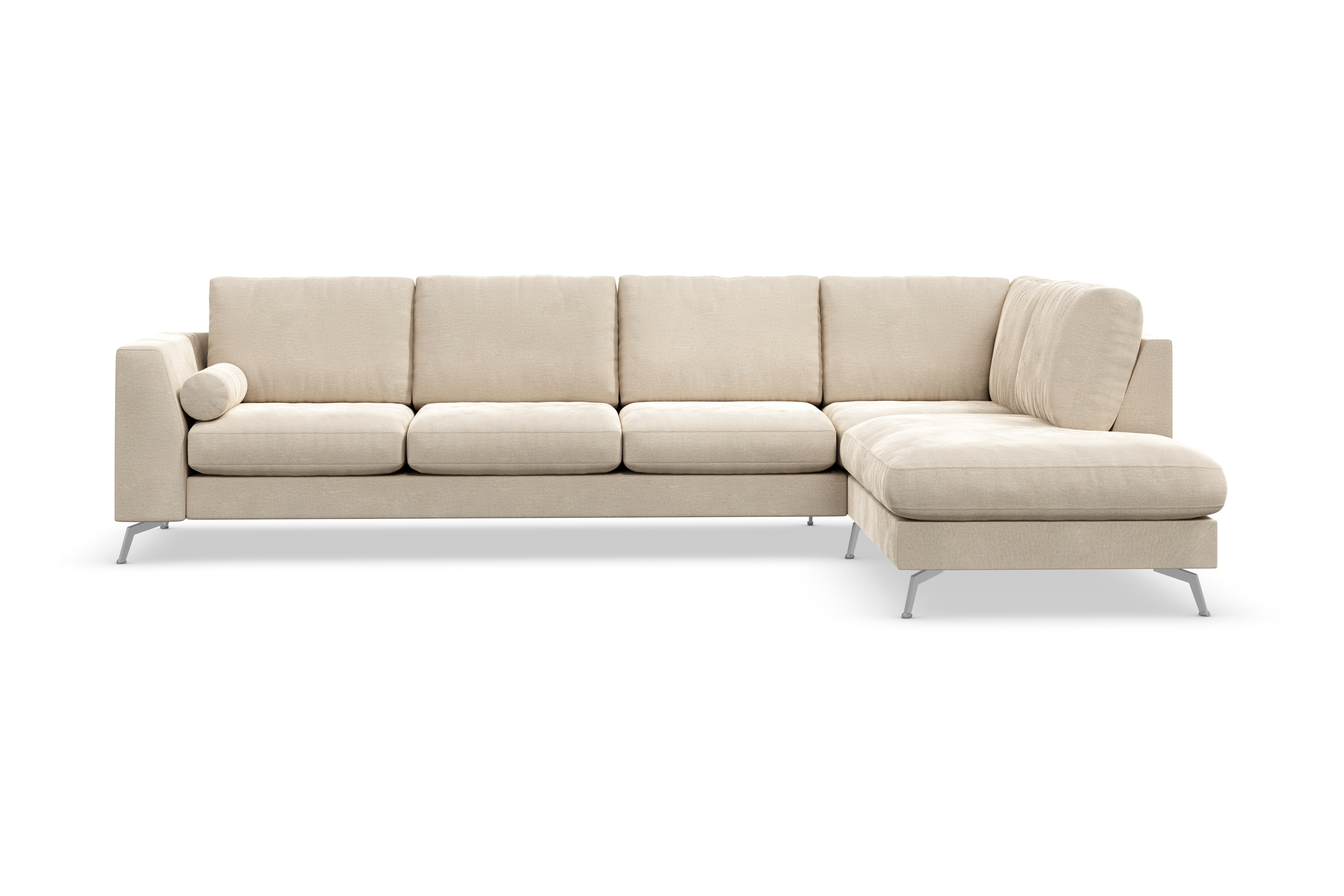 Scandinavian Choice Ocean Lyx 4-sits Soffa med Schäslong Höger - Beige/Sammet Divansoffor & schäslongsoffa Beige