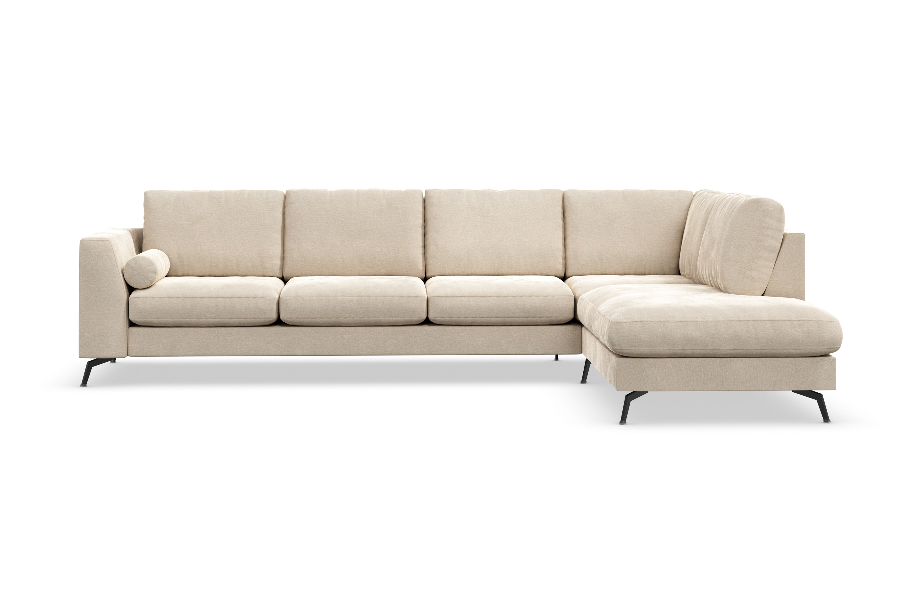 Scandinavian Choice Ocean Lyx 4-sits Soffa med Schäslong Höger - Beige/Sammet Divansoffor & schäslongsoffa Beige