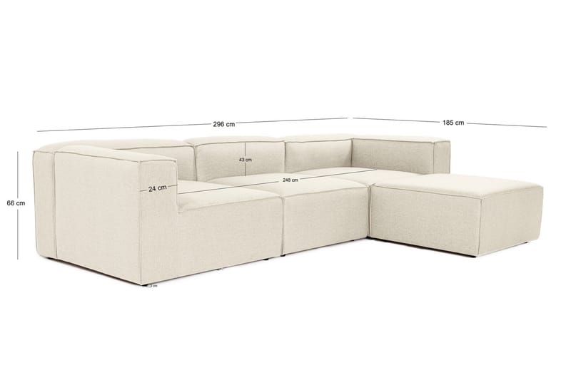 Redlands Soffa med Divan 3-sits - Ecru - Möbler - Soffa - Divansoffor & schäslongsoffa