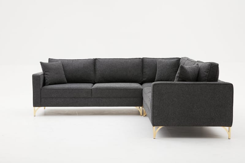 Retzow Hörnsoffa 4-sits - Antracit - Divansoffor & schäslongsoffa - 4 sits soffa med divan