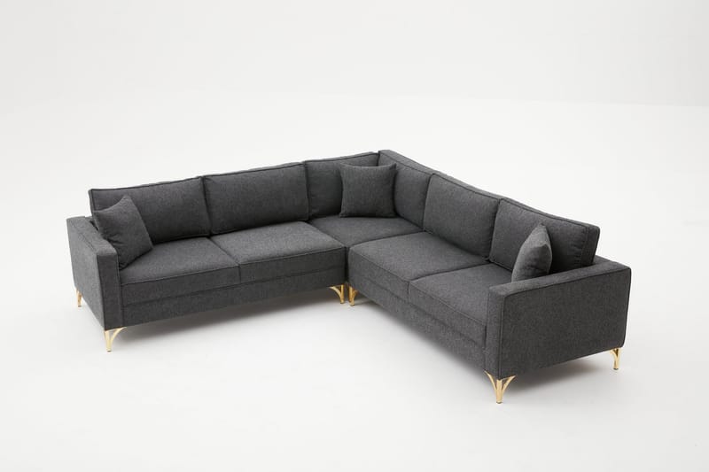 Retzow Hörnsoffa 4-sits - Antracit - Divansoffor & schäslongsoffa - 4 sits soffa med divan