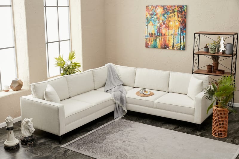 Retzow Hörnsoffa 4-sits - Beige - Divansoffor & schäslongsoffa - 4 sits soffa med divan