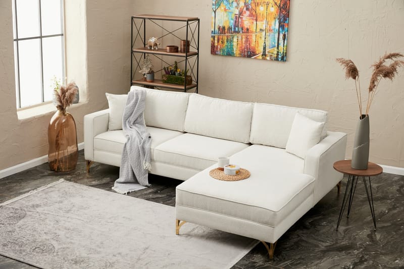 Retzow Soffa m. Divan 4-sits - Beige - Divansoffor & schäslongsoffa - 4 sits soffa med divan