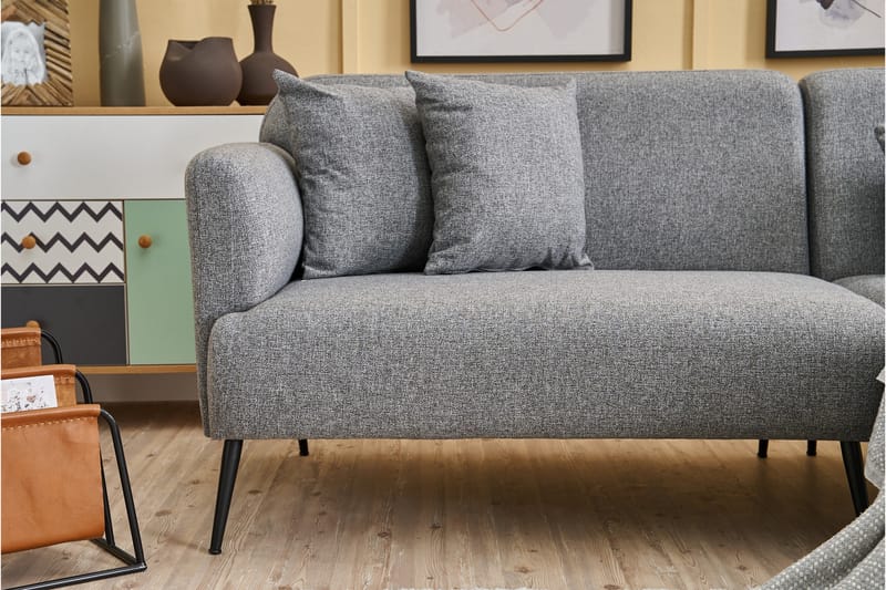 Revos 4-sits Soffa med Divan - Grå - Möbler - Soffa - Divansoffor & schäslongsoffa