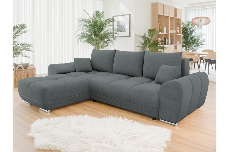 Simerly Soffa med Divan 3-sits - Mörkgrå - Möbler - Soffa - Divansoffor & schäslongsoffa