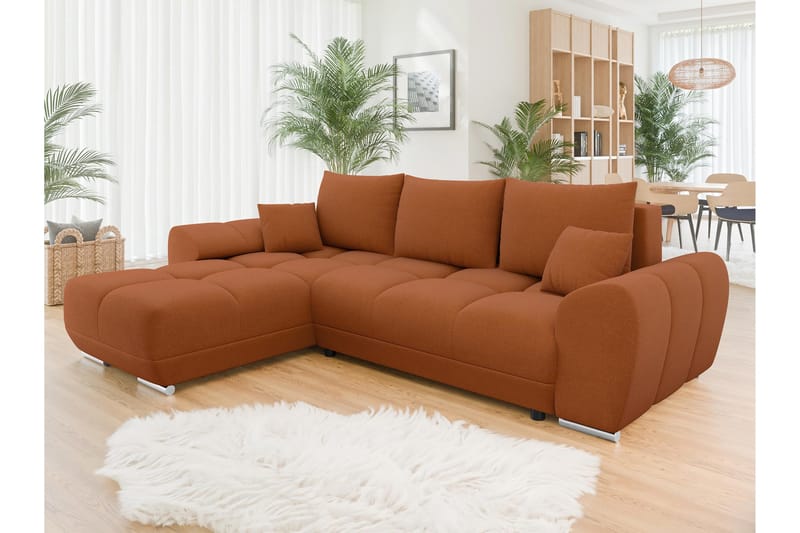 Simerly Soffa med Divan 3-sits - Orange - Möbler - Soffa - Divansoffor & schäslongsoffa