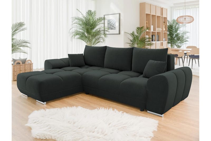 Simerly Soffa med Divan 3-sits - Svart - Möbler - Soffa - Divansoffor & schäslongsoffa