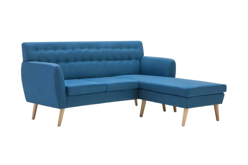 Soffa L-formad tyg 171,5x138x81,5 cm blå - Blå - Divansoffor & schäslongsoffa