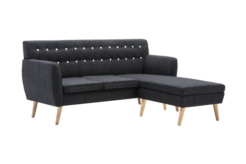 Soffa L-formad tyg 171,5x138x81,5 cm mörkgrå - Grå - Divansoffor & schäslongsoffa