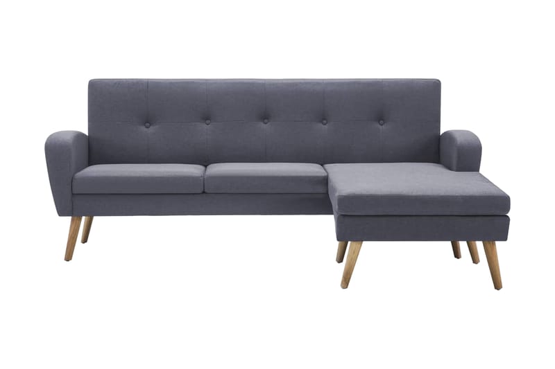 Soffa L-formad tygklädsel 186x136x79 cm ljusgrå - Grå - Divansoffor & schäslongsoffa