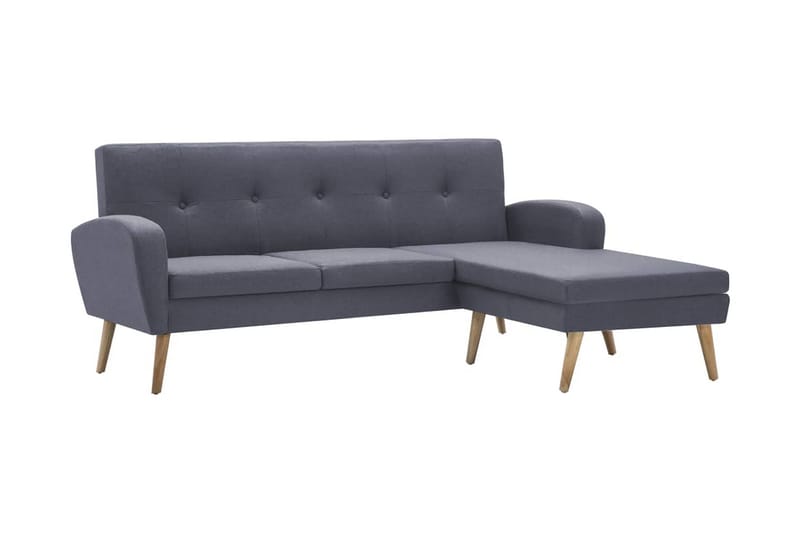 Soffa L-formad tygklädsel 186x136x79 cm ljusgrå - Grå - Divansoffor & schäslongsoffa