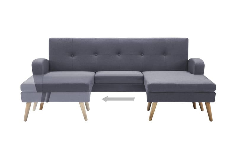 Soffa L-formad tygklädsel 186x136x79 cm ljusgrå - Grå - Divansoffor & schäslongsoffa