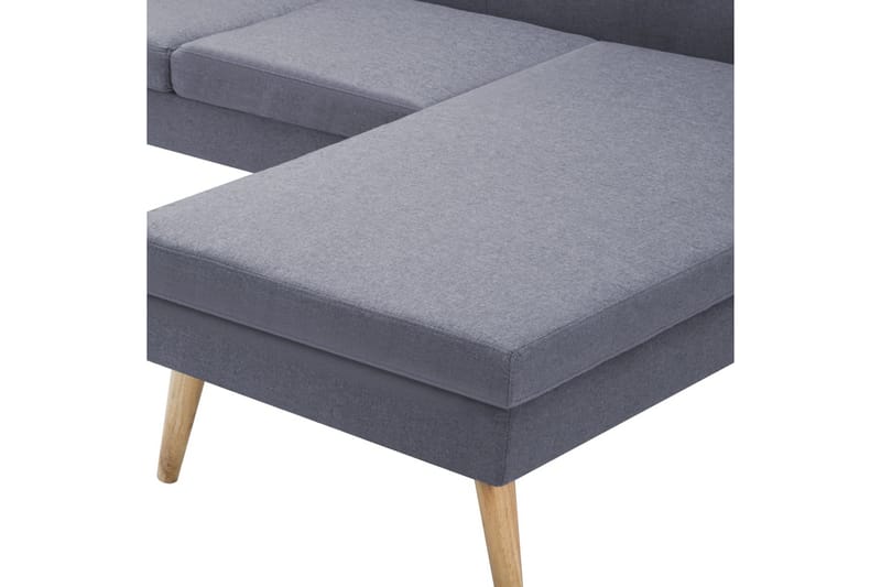 Soffa L-formad tygklädsel 186x136x79 cm ljusgrå - Grå - Divansoffor & schäslongsoffa