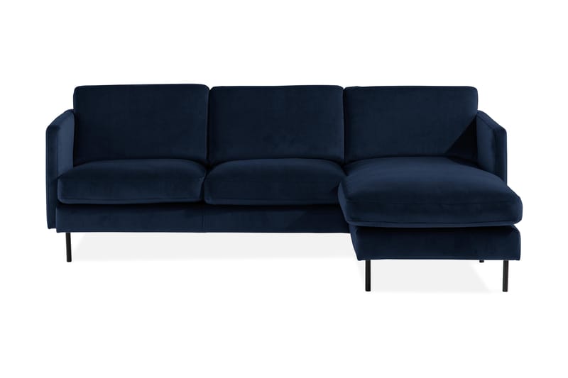 Teodin Sammetssoffa 2-sits med Divan Höger - Blå - Divansoffor & schäslongsoffa - Sammetssoffa - 2 sits soffa med divan