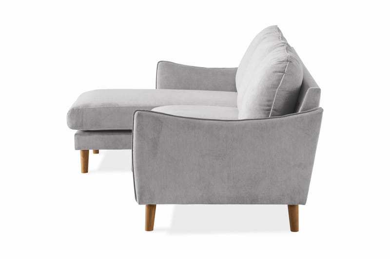 Trend Lyx 3-sits Divansoffa Vänster - Ljusgrå/Ek - Möbler - Soffa - Divansoffor & schäslongsoffa