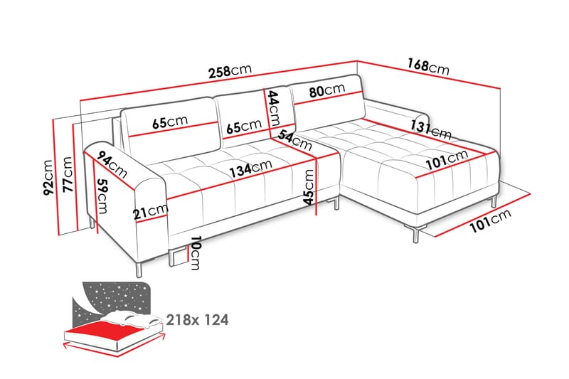 Vilshult Soffa med Divan 3-sits - Ljusgrå - Möbler - Soffa - Divansoffor & schäslongsoffa