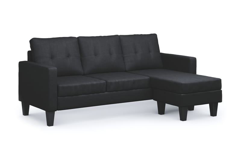 Vislanda 3-sits Soffa med Divan - Svart - Möbler - Soffa - Divansoffor & schäslongsoffa