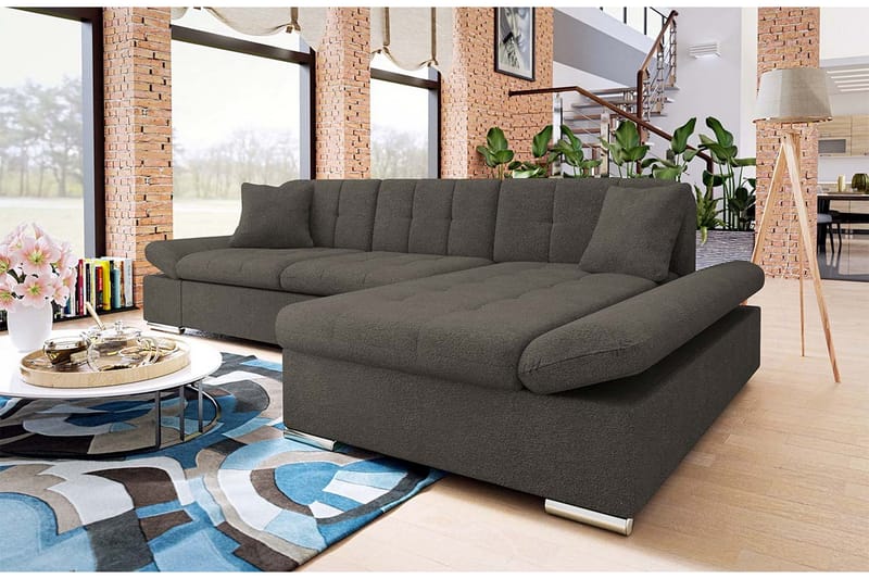 Djerra Soffa med Divan 3-sits - Brun - Möbler - Soffa - Divansoffor & schäslongsoffa