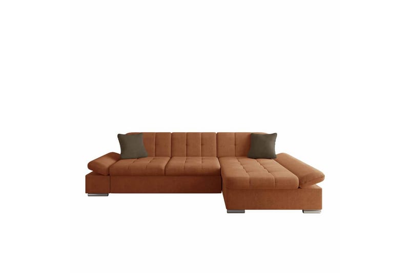 Djerra Soffa med Divan 3-sits - Orange/Brun - Möbler - Soffa - Divansoffor & schäslongsoffa