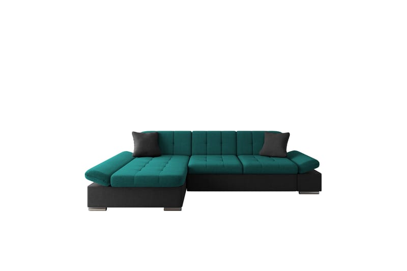 Djerra Soffa med Divan 3-sits - Svart/Grön - Möbler - Soffa - Divansoffor & schäslongsoffa