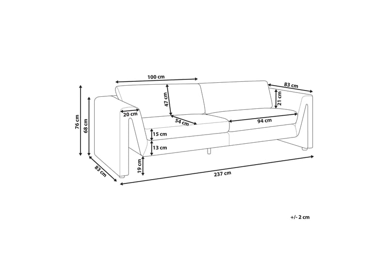 Durran Soffa 3-sits - Taupe/Svart - Möbler - Soffa - 3 sits soffa