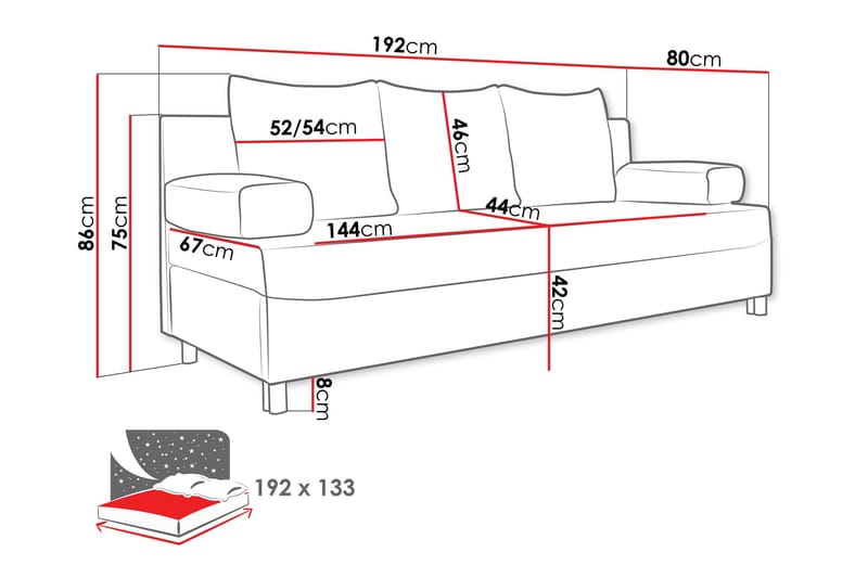 Eifion Soffa 3-sits - Mörkgrå - Möbler - Soffa - 3 sits soffa