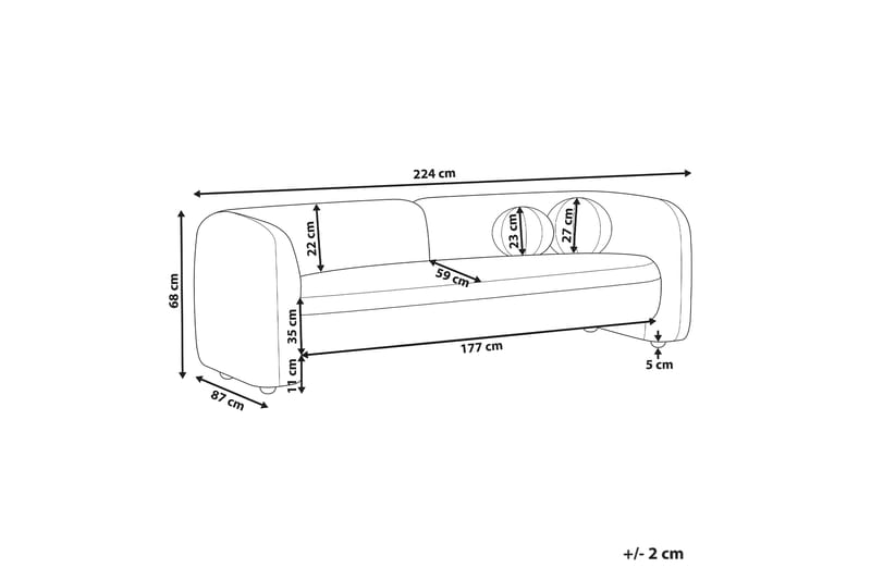 Fabion Soffa 3-sits - Beige - Möbler - Soffa - 3 sits soffa