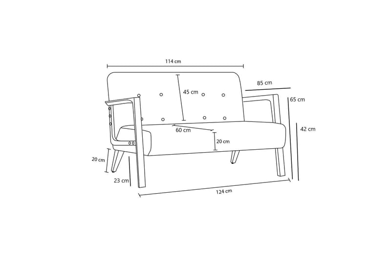 Finegard 2-sits Soffa - Antracit - Möbler - Soffa - 2 sits soffa