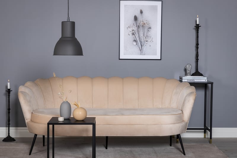 Florencia 3-sits Soffa Sammet - Beige - Möbler - Soffa - 3 sits soffa