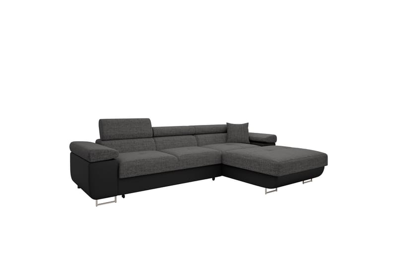 Gabina Soffa med Divan 3-sits - Grå/Svart - Möbler - Soffa - Divansoffor & schäslongsoffa