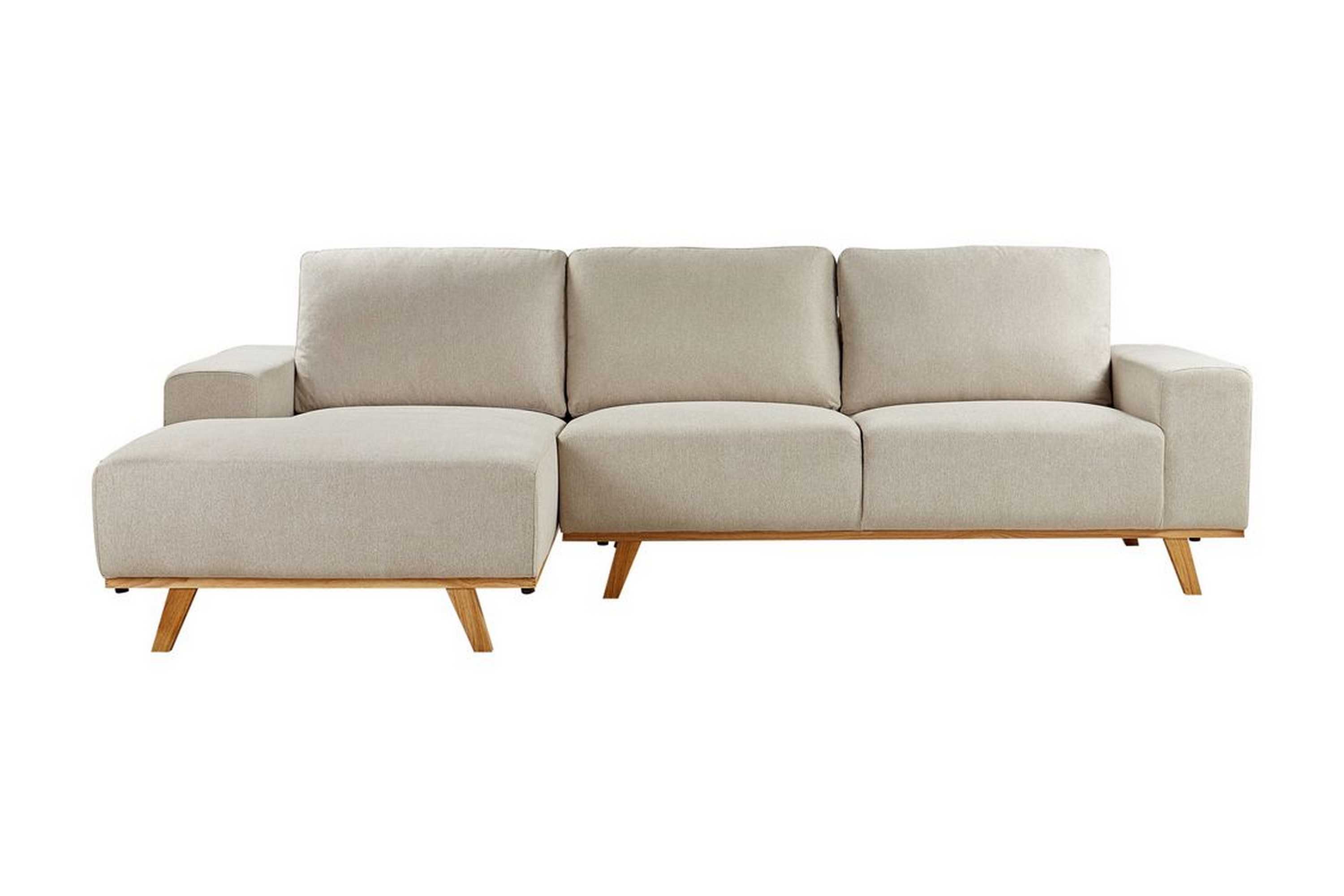 Gaines Hörnsoffa 3-sits - Beige/Ljust trä Brun,Beige